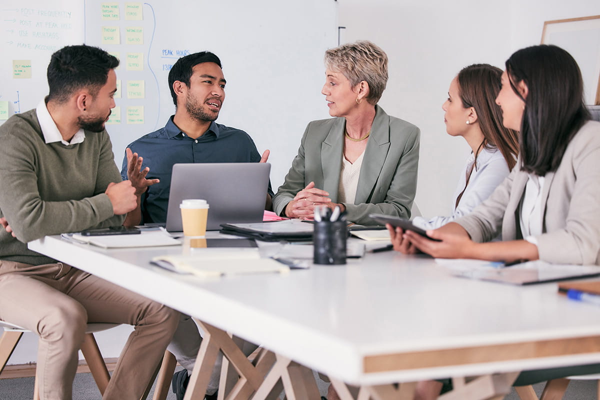 Group of people having a meeting
